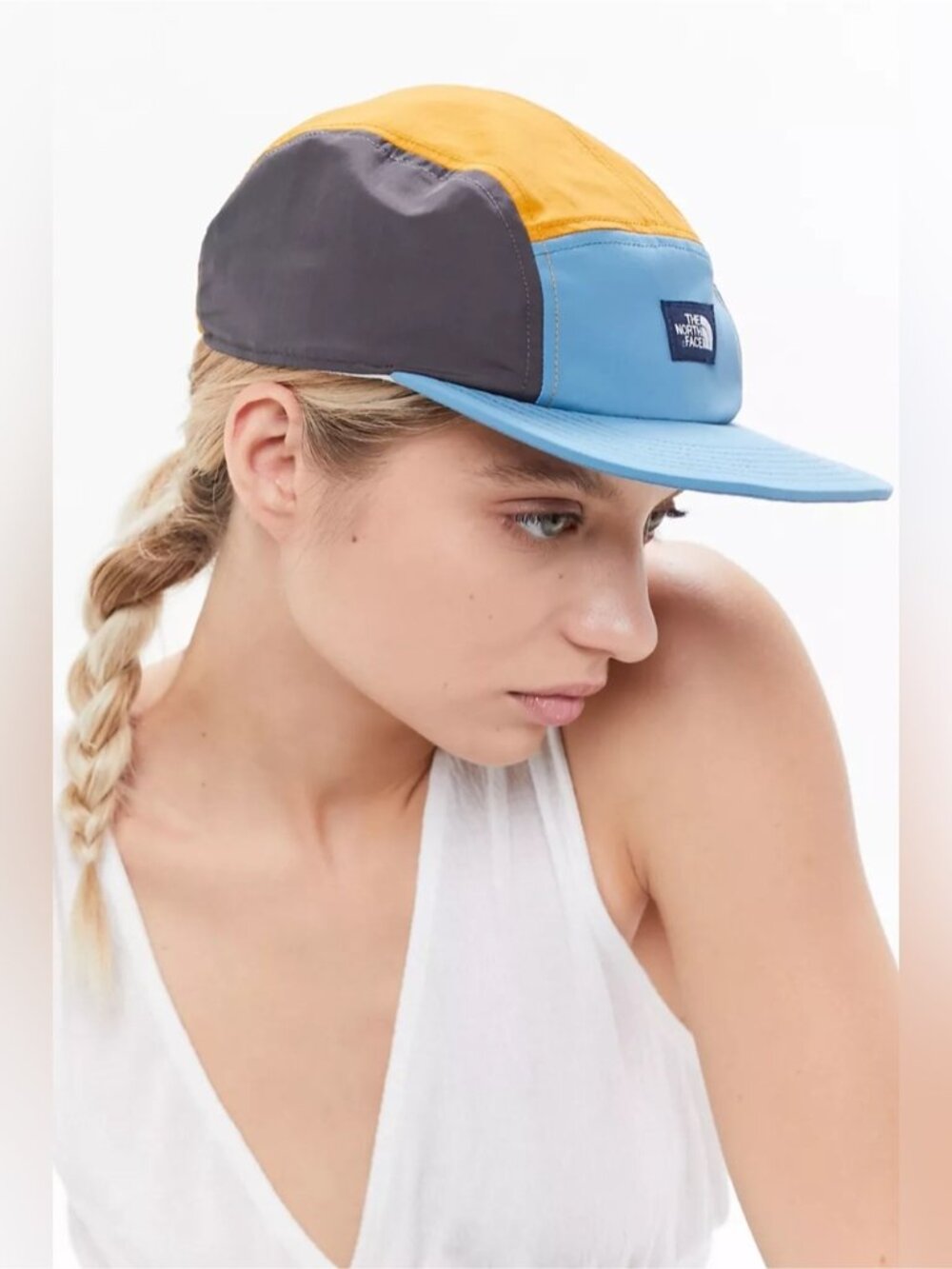 The North Face Class V TNF 5-Panel Hat Blue Yellow Grey Unisex One Size - Picture 4 of 13